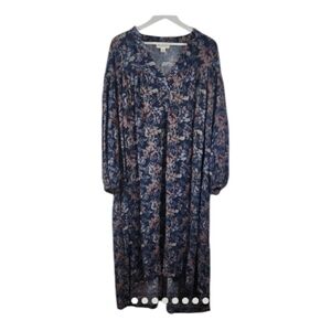 Treasure Bond Floral Long Sleeve Oversized Prairie Dress Size L